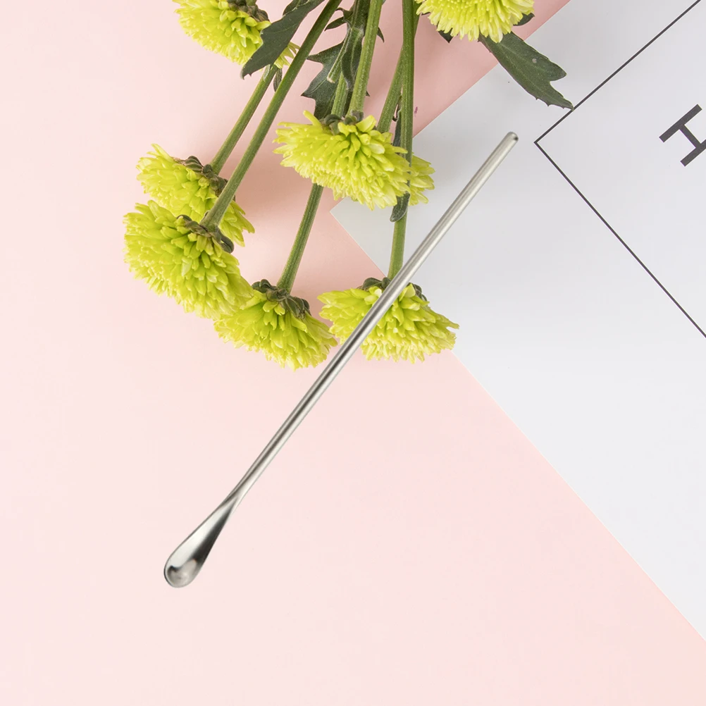 

22Cm 304 Stainless Steel Stirring Spoon Long Handle Glossy Dessert Spoon For Kitchen Bars Party Ice Cream Coffee Tea Gift Use