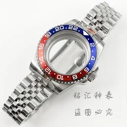 NH35 40MM SUB GMT Watch Case Solid Bracelet Glide Lock Clasp Fit NH34 NH35 NH36 NH38 ETA2824 PT5000 Movement Stainless Steel