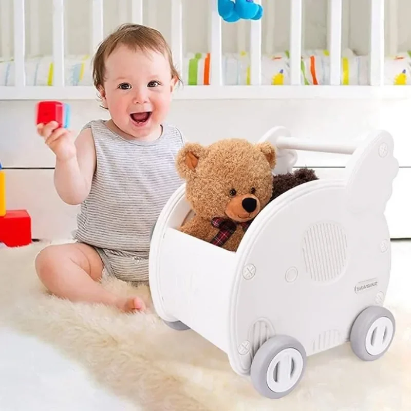 

Kids Toy Storage Organizer Shopping Cart Toy Box for Baby Push Cart Toddler Toy Chest Organizers Storage Bins For Living Room