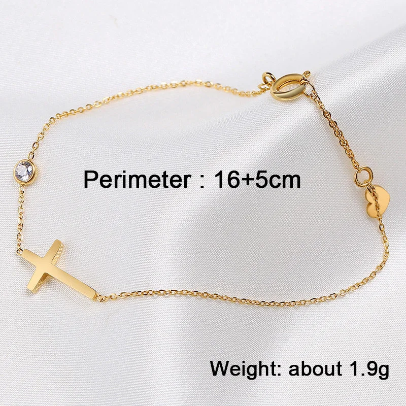CAOSHI Fashion Simple Cross Bracelet for Women Stylish Jewelry for Daily Life Trendy 3 Metal Colors Accessories for Engagement