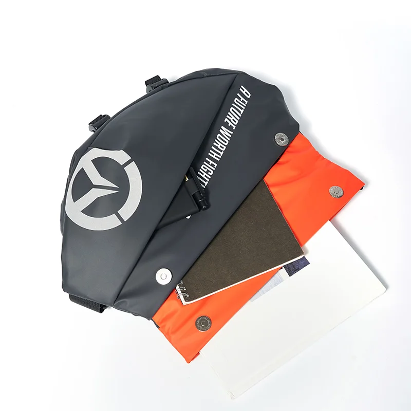 [Officiel] Jeu Overwatch Sac à bandoulière D.Va Sac de poitrine de voyage en plein air décontracté pour hommes et femmes Accessoires de cosplay Cadeau d'anniversaire de Noël