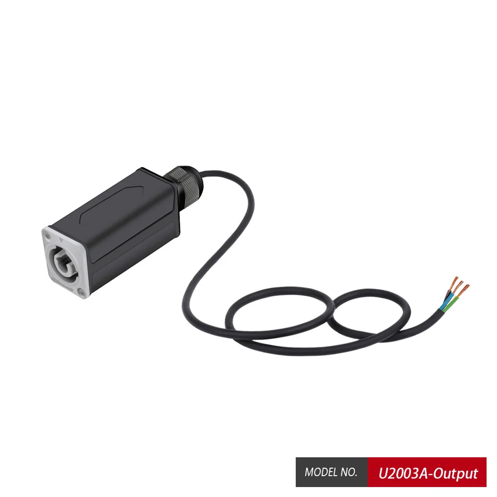 INput/Output 3 Core Powercon Cable Gland Electronic Engineering Box Powercon Couplers Extender Connector Housing Case with Clip