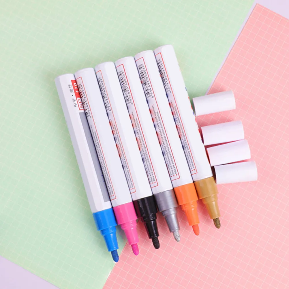 

7Pcs Car Coat Paint Pen Easy to Carry Quick Drying for Effective Scratch Repair Solutions Tire Paint Pens Oil Painting Pens