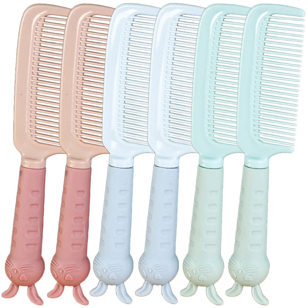 

6Pcs Antistatic Hair Combs Cartoon Design Portable Styling Tools for Adults Children Long- Hair Grooming Supplies