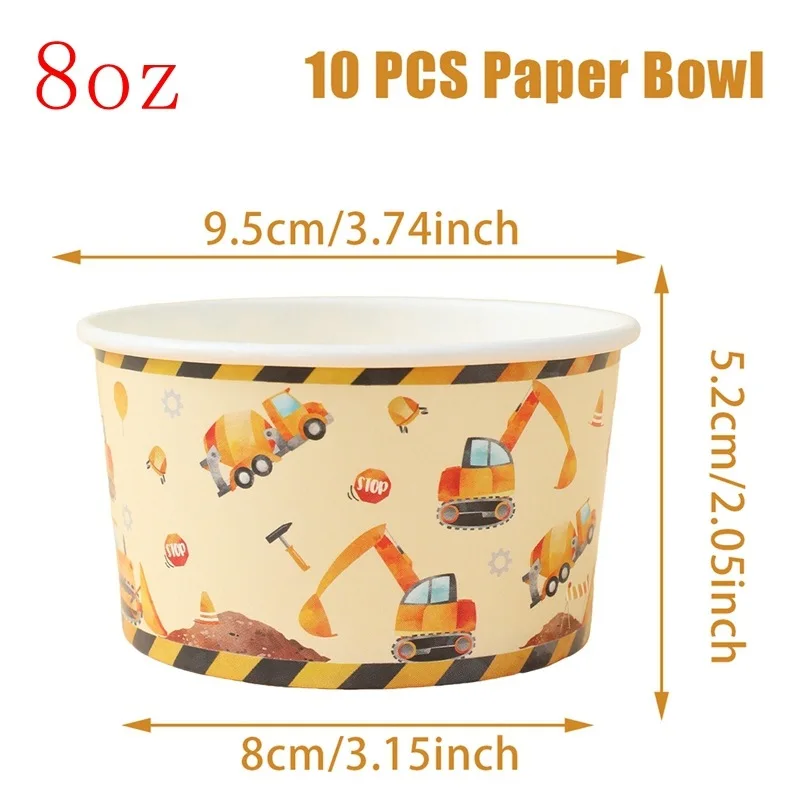 10Pcs Bau Eis Schalen Papier Snack Tassen Bagger Einweg Dessert Behandeln Tassen Bau Geburtstag Party Liefert – Detail 2