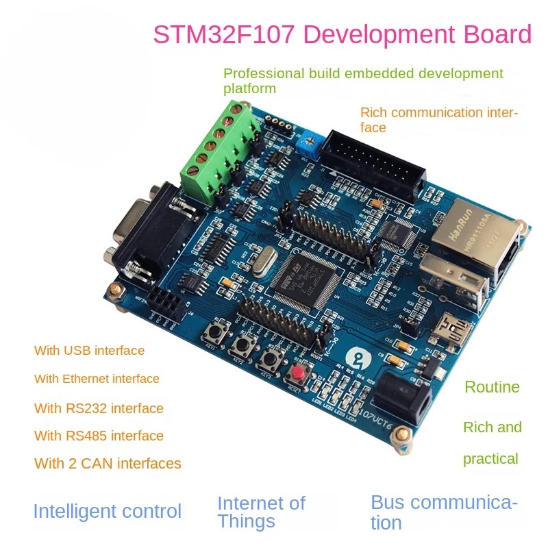 STM32F107VCT6 Development Board with 485 Dual CAN Ethernet IoT