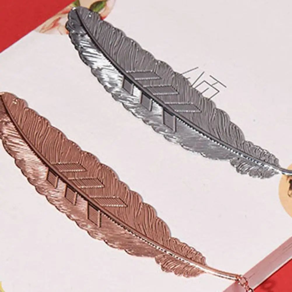 Non-fading Iron Bookmark with Butterfly Tassels Stylish Chinese Feather Bookmark Metal with Butterfly Tassels Durable