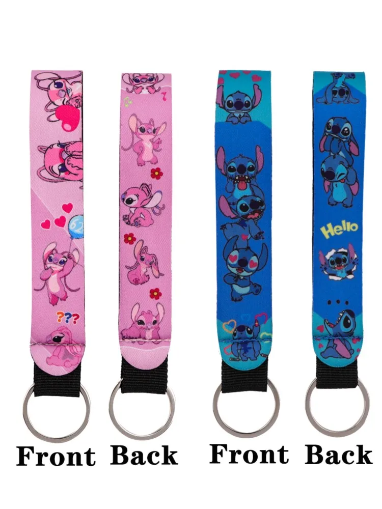Porte-clés point mignon rose et bleu, pour voiture et moto, dragonne, lanière Anti-perte, accessoires de mode, cadeaux pour amis