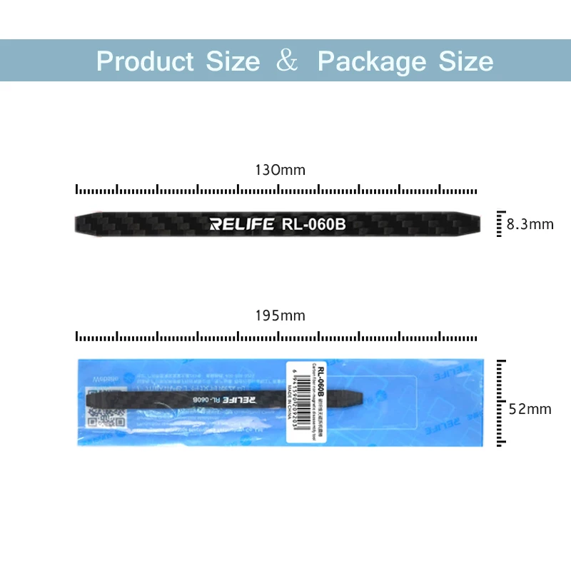 RELIFE RL-060B Carbon Fiber Non-magnetic Crowbar for Mobile Phone Laptop Cameras Maintenance High Hardness Disassembly Tool