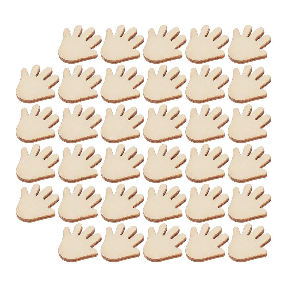 

200Pcs Hand Shaped Blank Wooden Pieces Natural Unfinished Palm Wood Cutouts DIY Craft Supplies Home Decor Photo Props Wooden