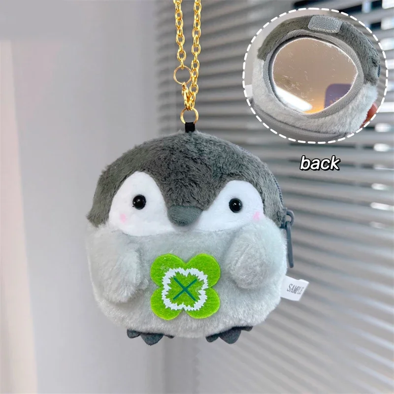 1 pz cartone animato Kawaii piccolo pinguino peluche bambola portamonete auricolare borsa creativa Ins zaino ciondolo dietro lo specchio portamonete