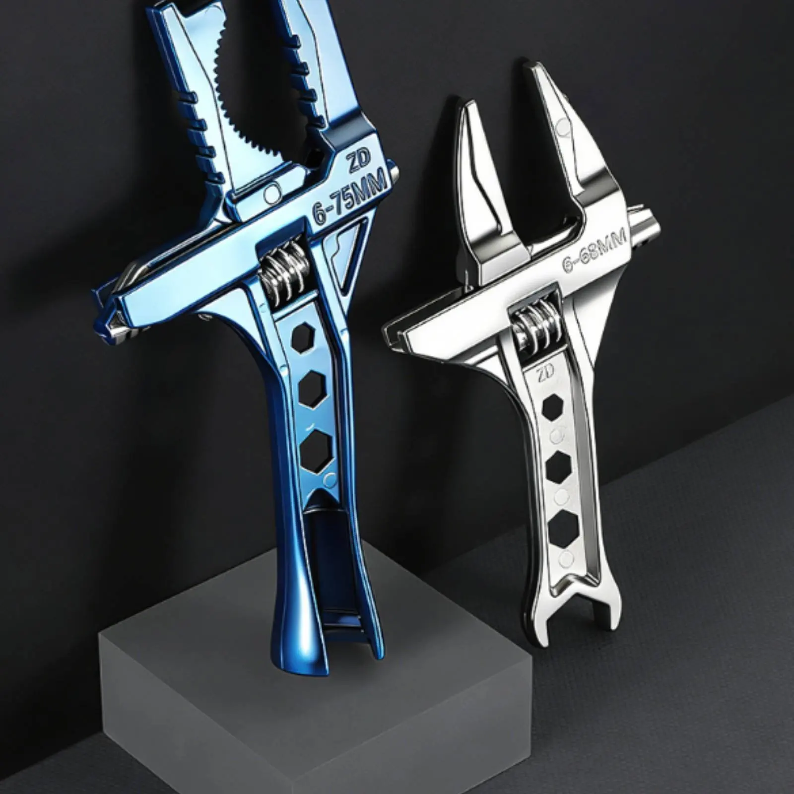

Multi-Function Plumbing Wrench Serrated Bathroom Sink Wrench Lightweight Metal Finish