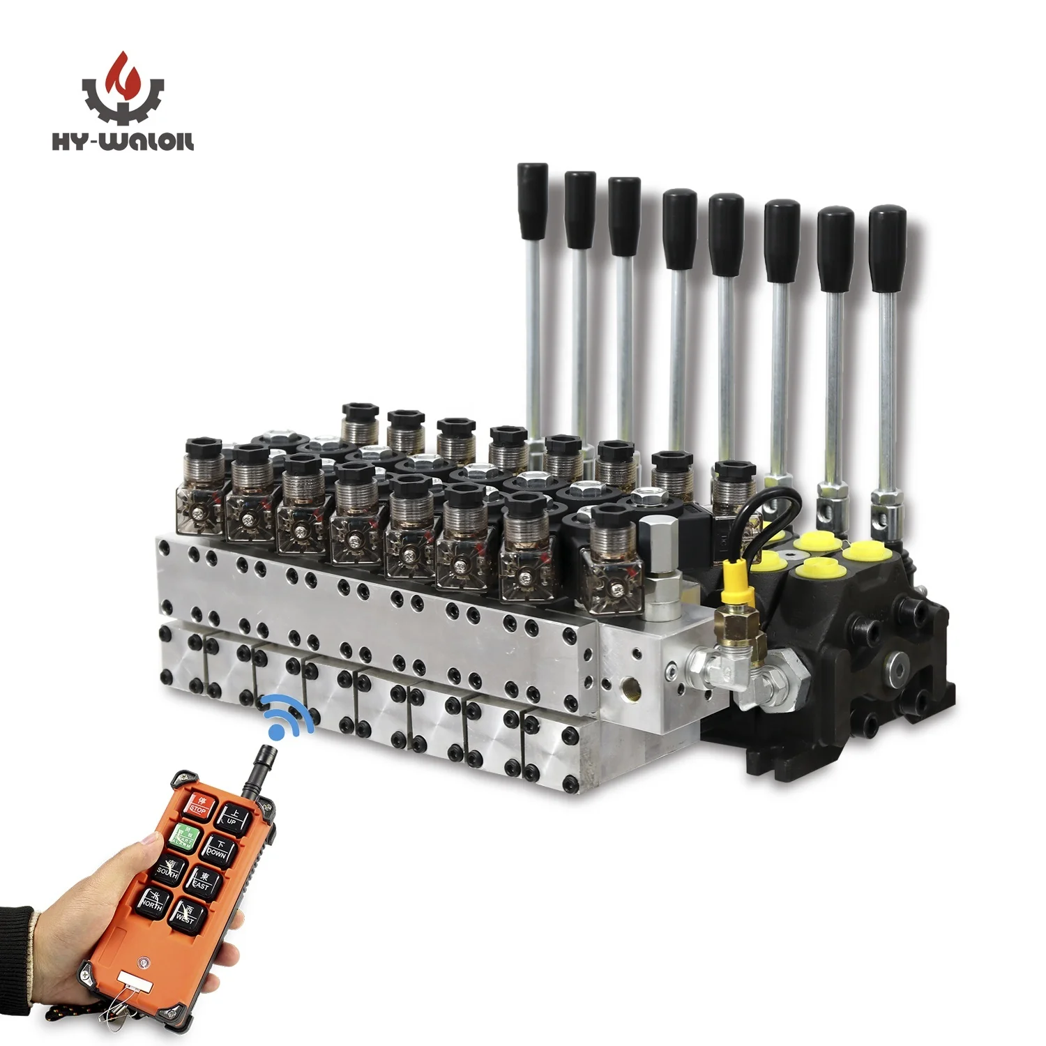 Hy-waloil DCV60 Series 8 Spools Remote Control Handle Section Electro-hydraulic Directional Valve For Agricultural Machinery