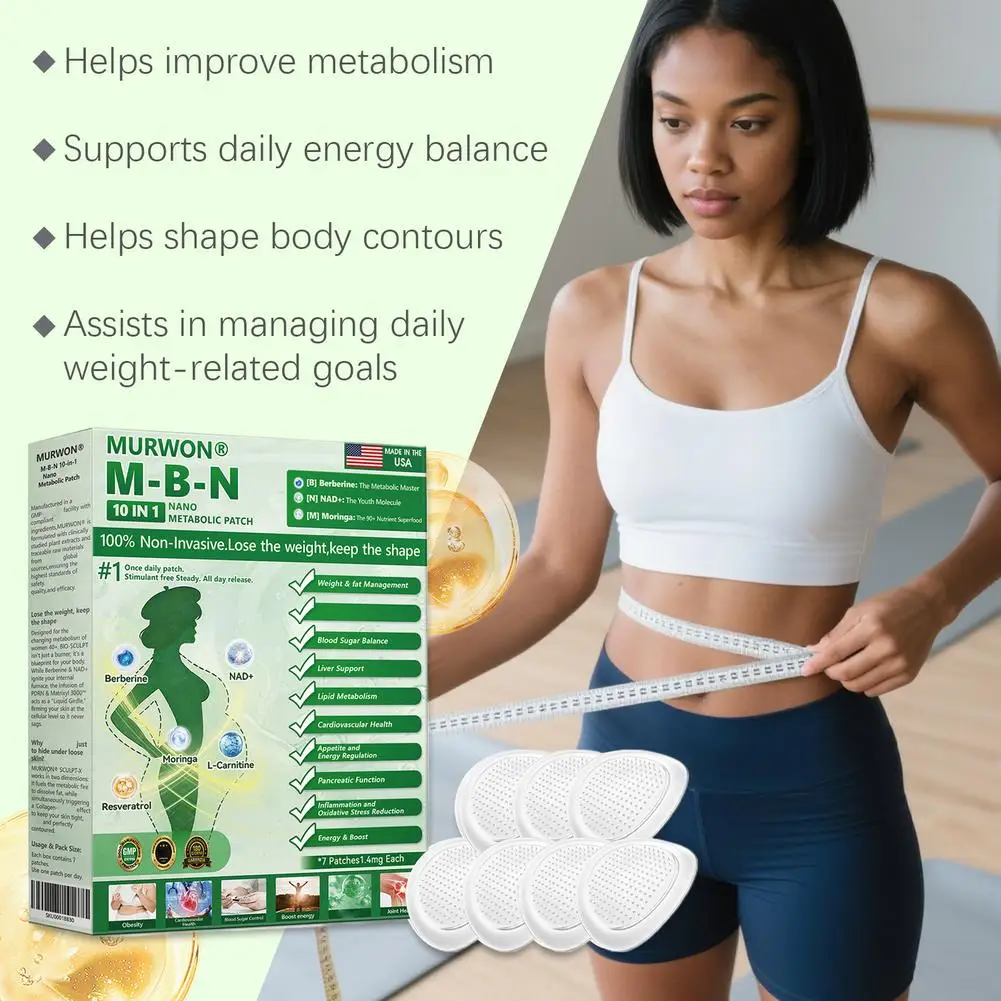 1/3/5/10pcs MBN Nano Metabolic Patch 10in1 Berberine NAD+ MoringaWeight Loss Blood Sugar Balance Metabolism Support