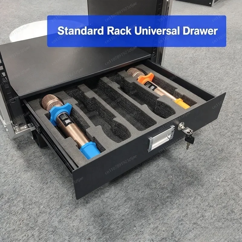 2U or 3U 19 Inch Rack Drawer with Lock, Sliding Storage Drawer for Flight Case & Server Cabinet