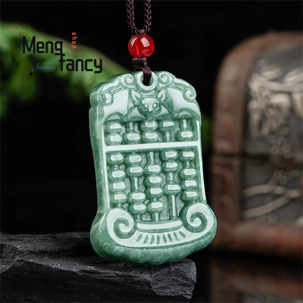 الجاديت الطبيعي روي المعداد قلادة بسيطة رائعة أنيقة الأزياء والمجوهرات الفاخرة أفضل بيع التميمة الحرف اليدوية هدية عيد #2