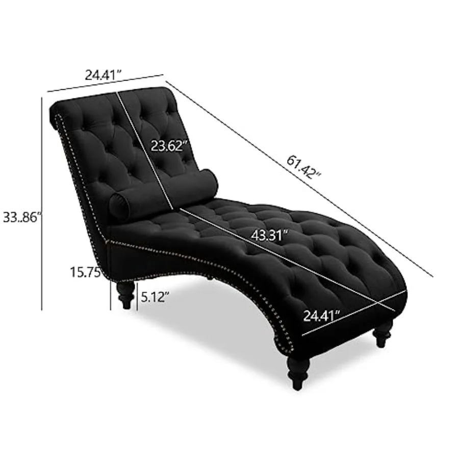 Chaise Lounge Chair Indoor, Button-Tufted Bedroom Lounge Chair