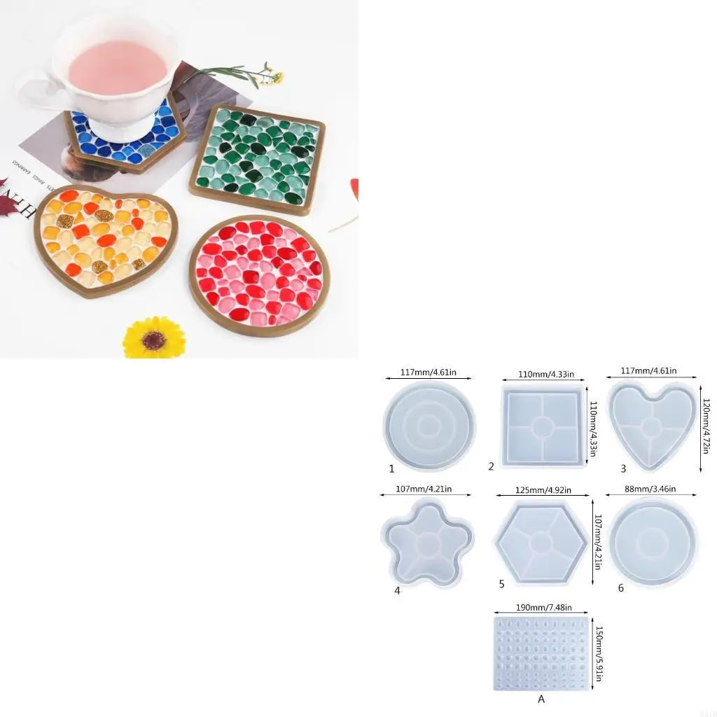 

Round Molds Irregular Mirror Molds Glossy Silicone Mold for Agate Resin Coasters Cup Mats