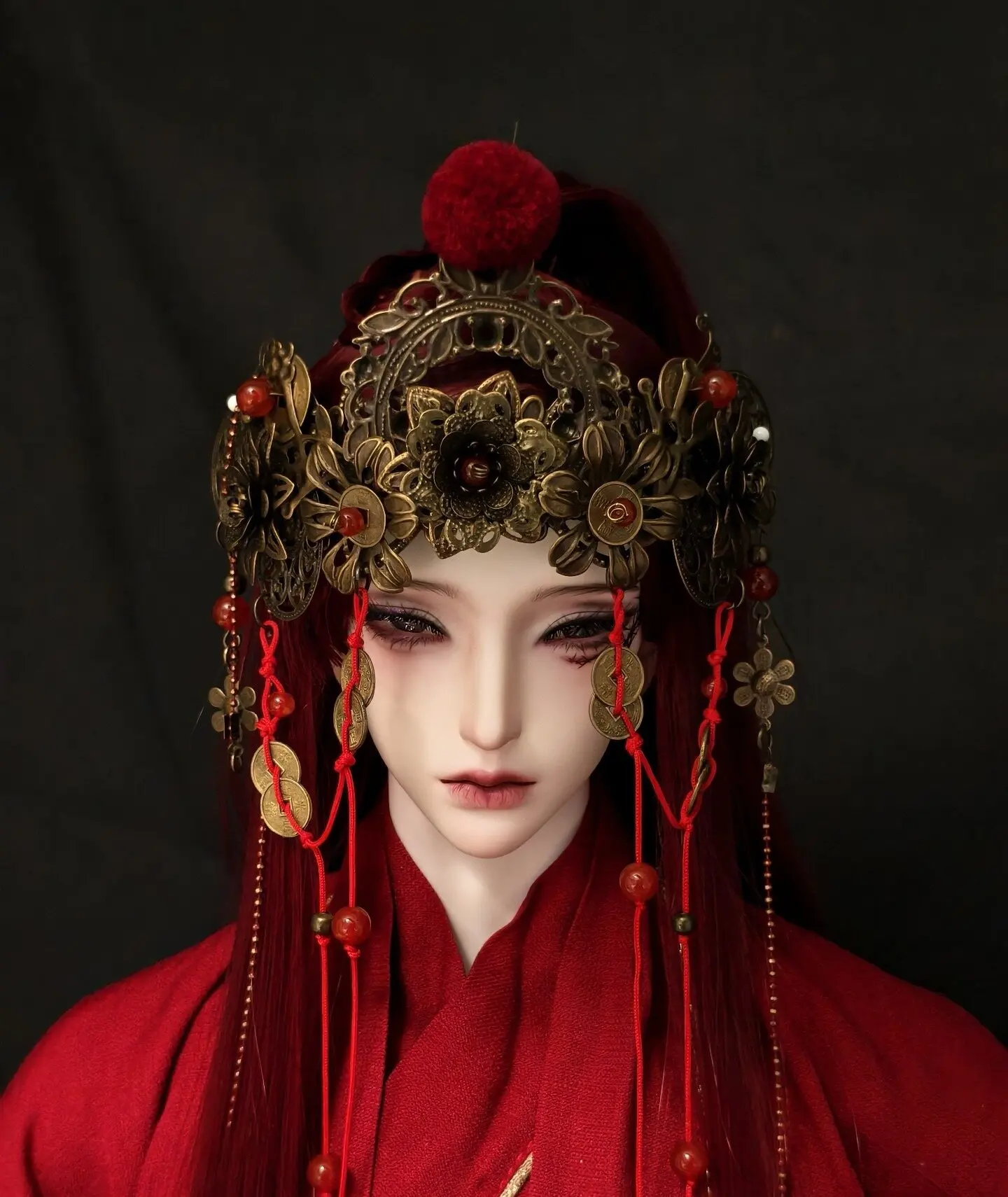 

Doll accessories 1/3 BJD Uncle doll tiara ancient-style hair crowns or forehead ornaments strange copper coins
