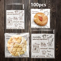 100-Piece Self-Sealing Clear Plastic Bags For Cookies, Candies & Treats - Perfect For Christmas, Halloween & Party Favors