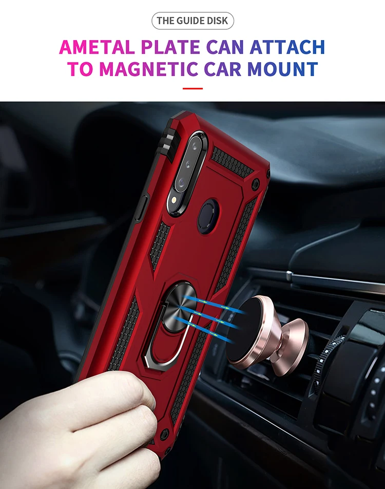 Shockproof Armor Magnetic Case For Samsung Galaxy A10 A20 A30 A50 A70 A20E A12 A21S A51 A71 A6 A8 A9 Plus 2018 Metal Ring Case