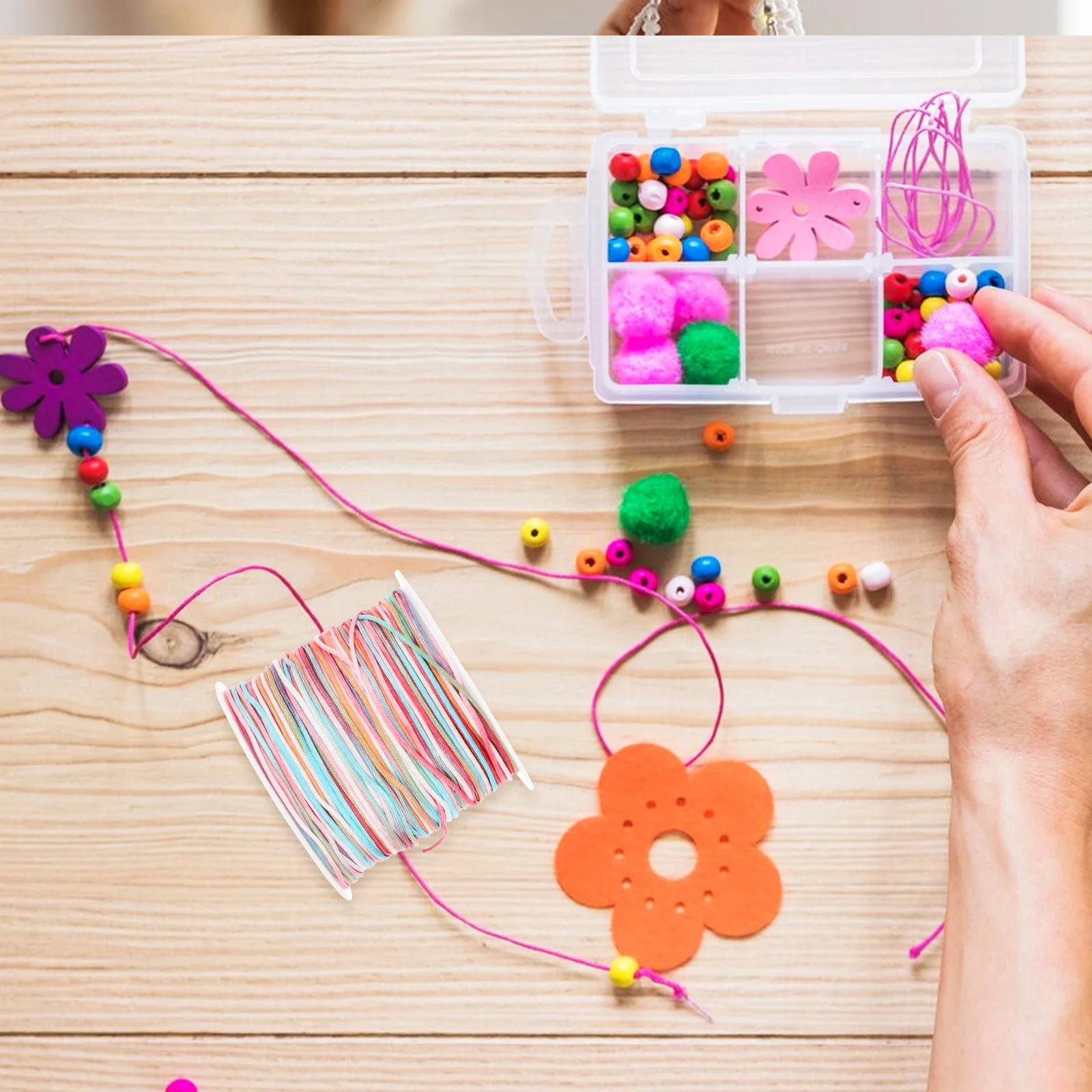 

Easy to Use Multi-Use Rope for Jewelry Crafting Gift Binding Ropes Durable Chinlon Braided Cord DIY Bracelet Making Cord