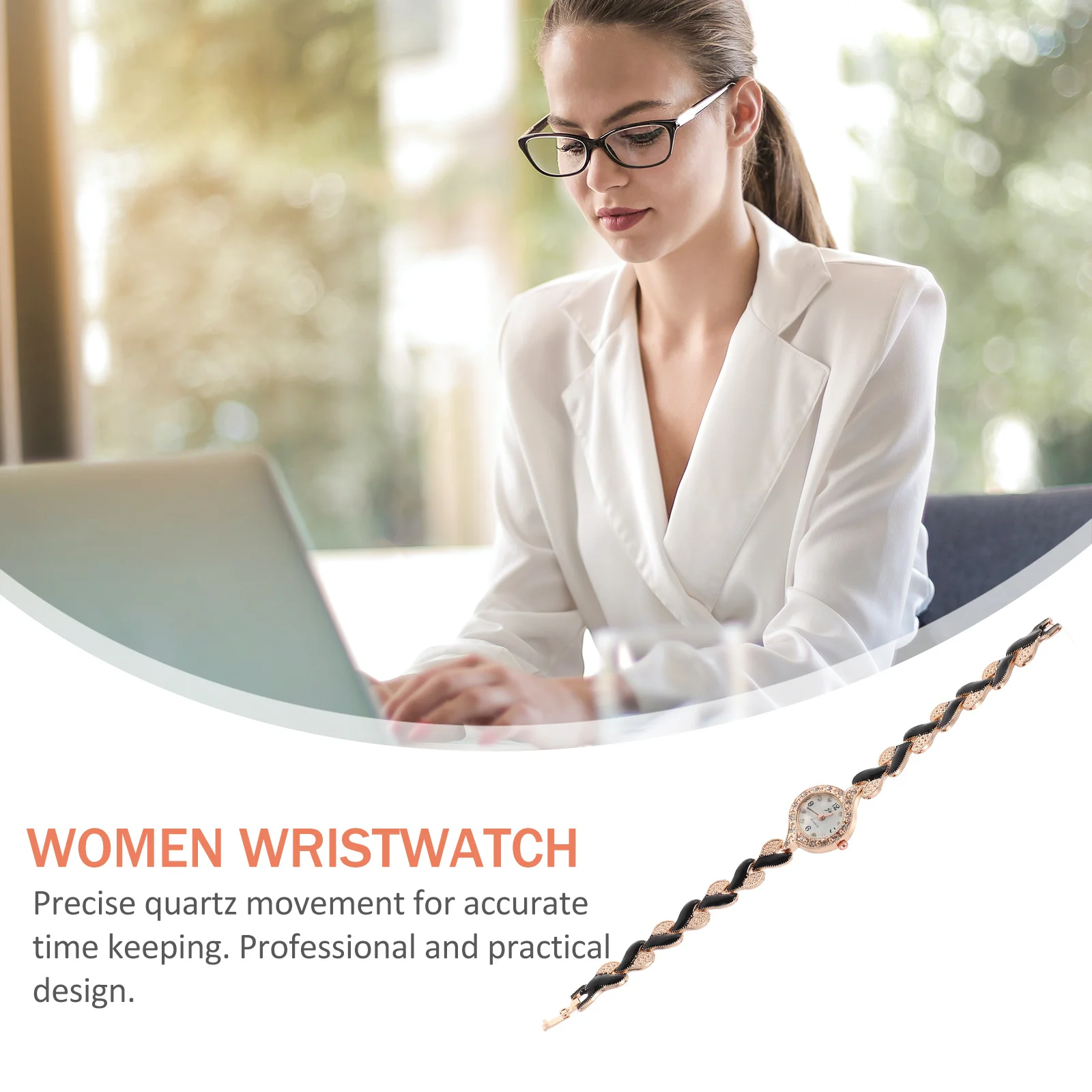 

1Pcs Comfortable Durable Quartz Women Watch Stand Out in Crowd Black Women Watch Quartz Wristwatch Business Wristwatch