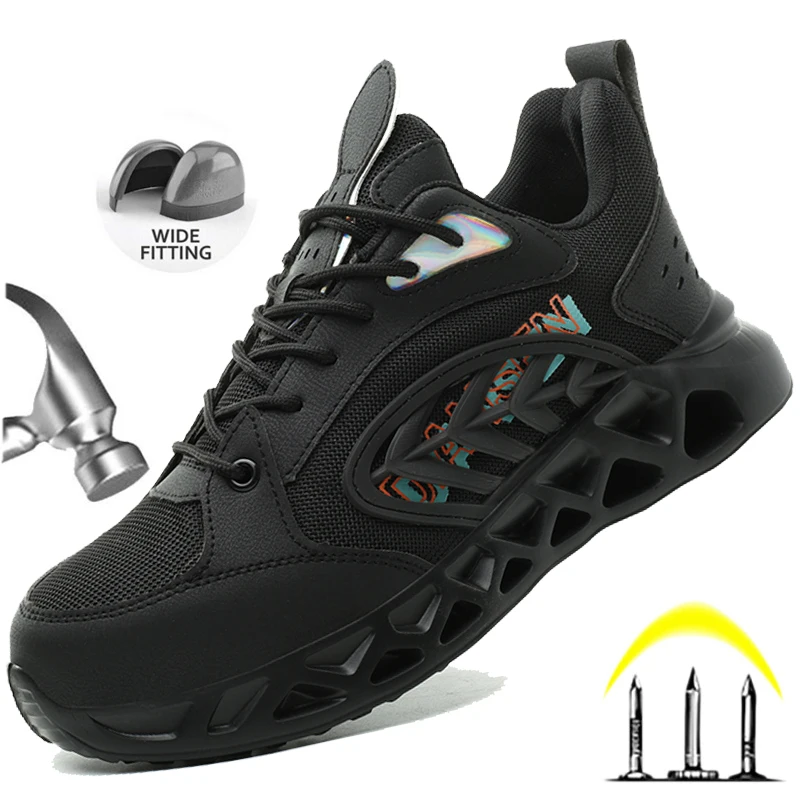 

Low Cut Safety Shoes Men's Steel Toe Slip Resistant Lightweight Work Sneakers Comfortable for Warehouse Industrial Work Shoes