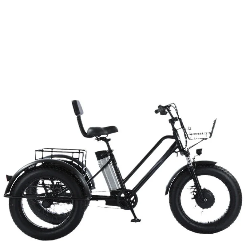 

20 Inch fat tire pedal power electric tricycle thick snow lithium battery