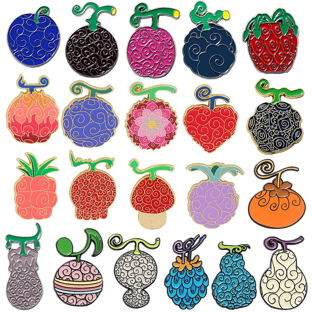 Anime Devil Fruit Lapel Pins Brooch for Backpack Enamel Pin Men Brooches on Clothes Bags Briefcase Badges Accessories