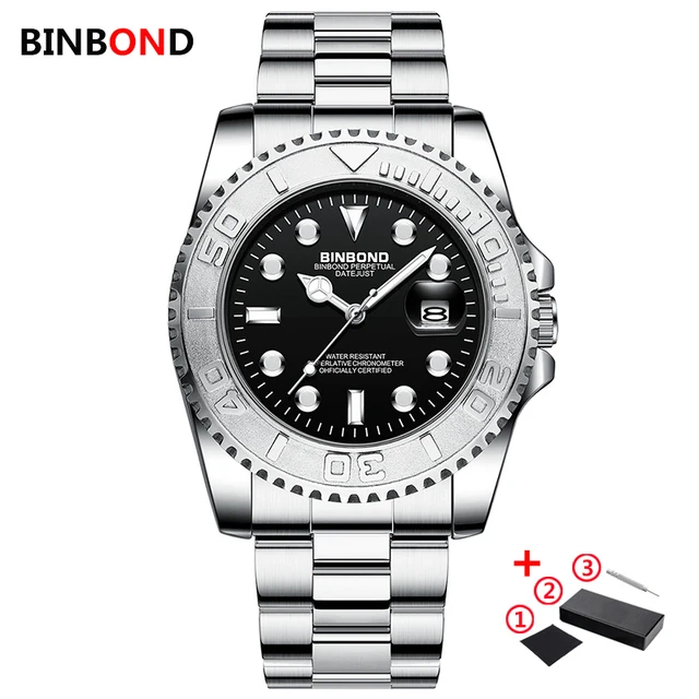 2024 nuovo BINBOND B930 Design Top Brand orologi al quarzo sportivi da uomo in acciaio inossidabile 30M orologio da polso da uomo di lusso