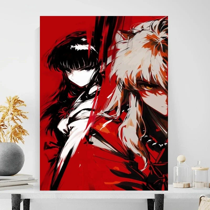 Oil Painting Inuyasha and Kikyo Anime Characters Paint by Numbers Modern Wall Art for Living Room Home Decor Frameless