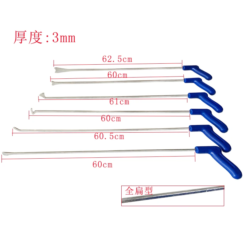 6pcs  Whale Tails hooks Flat bar tools Swallow tail rod car and hail dent repair paint-less dent removal