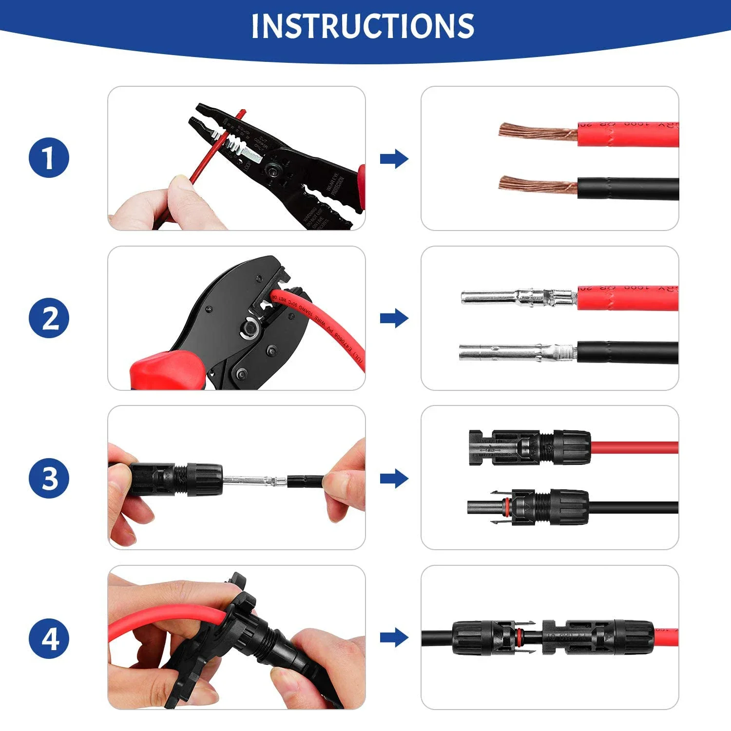 LY-2546B Wire Crimping Plier for Solar Plug Connectors - Solar PV Cable Crimping Tool for Solar Connectors, AWG14-10, 2.5/4/6mm²