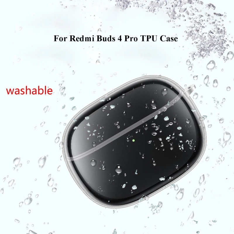 E9LB متوافق مع RedmiBuds 4 غطاء سماعة الأذن اللاسلكي المقاوم للصدمات، غطاء ناعم مضاد للغبار وقابل للغسل