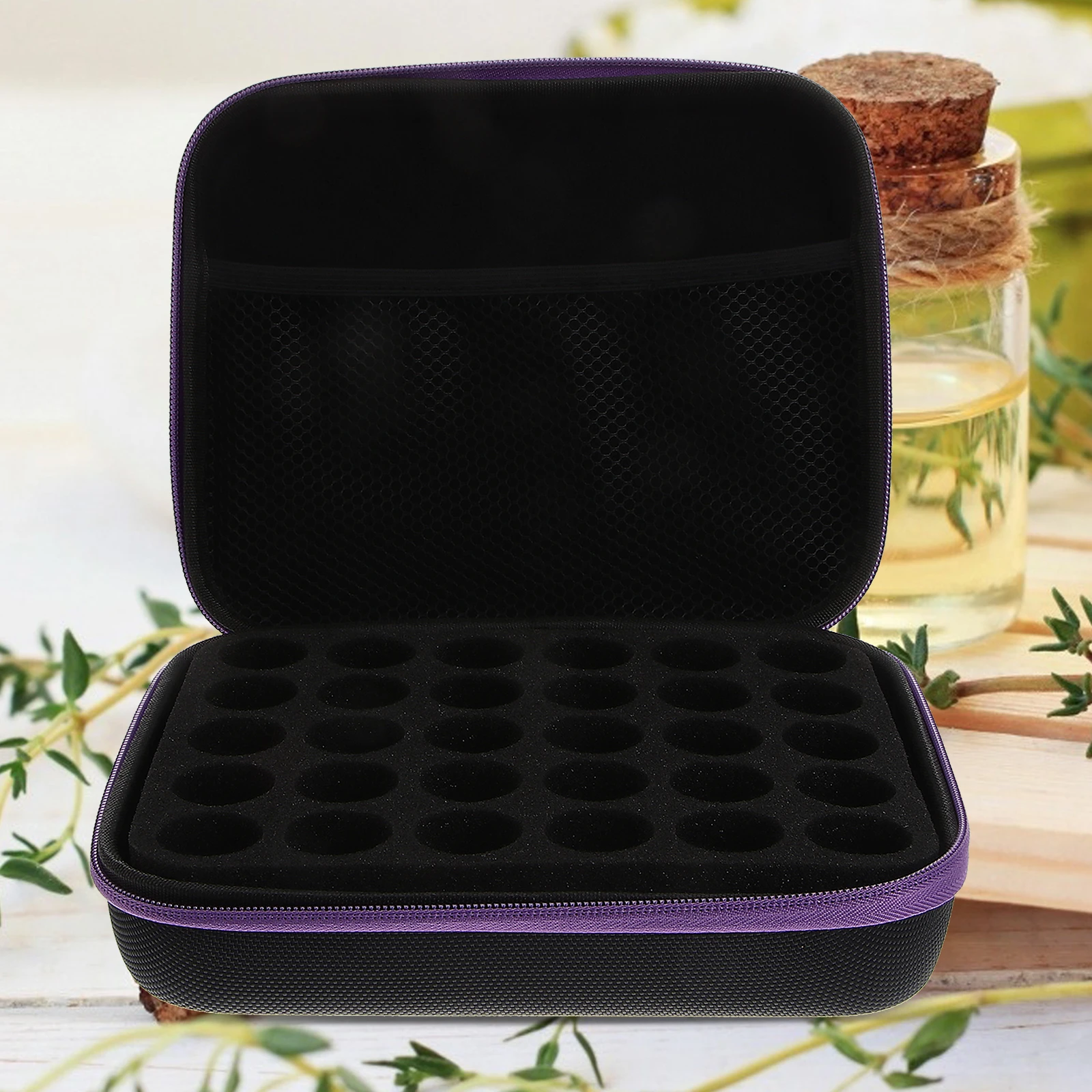

Premium Large Capacity Essential Oil Storage Box Bag Shockproof Travel Case for 5ML 10ML 15ML Bottles Zipper Design Portable