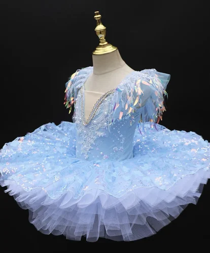 Imagen 2 del producto Vestido de Ballet profesional con hombros descubiertos y borlas de lentejuelas para niñas, tutú de Ballet para adultos, ropa de actuación, vestido de bailarina Balet para niña