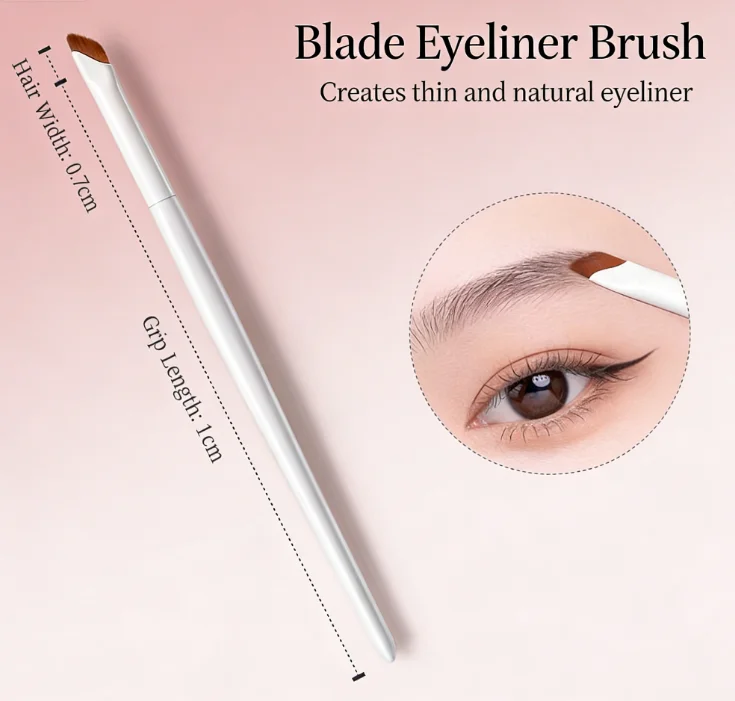فرشاة تحديد العيون بشفرة الترقية، فرشاة حواجب مسطحة ذات زاوية رفيعة للغاية تحت العينين، فرشاة تفاصيل دقيقة
