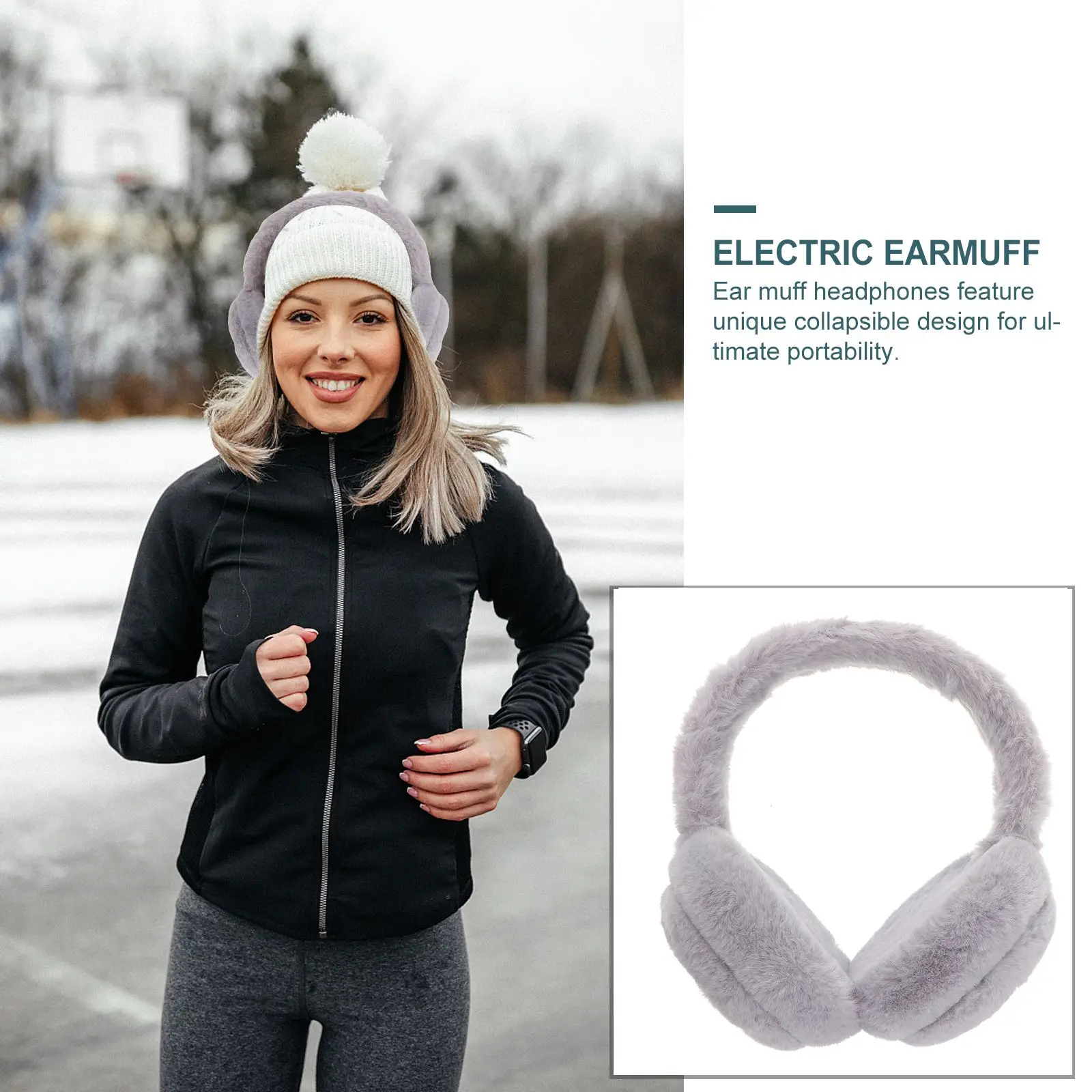 New Plush Earmuffs Wireless Headphone Winter Warmer Electric Ear Covers Music Earwear for Outdoor Activities in Cold Weather