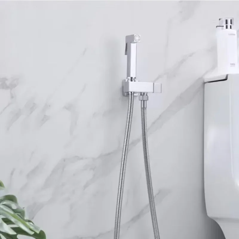 Brass Bidet Faucet Gold/Gun Grey Handheld Toilet Bidet Sprayer Hygienic Set Shower Toilet Single Cold Water Tap Self Cleaning