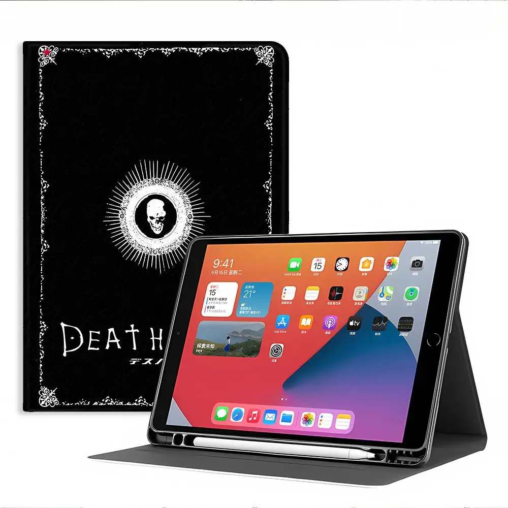 Case for Apple iPad Pro11 13 10th 7/8/9th Air 11 13 M4 M3 M2 A16 2026 With Pencil Holder Air 4/5/6th DEATH NOTE Anime