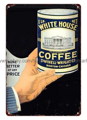 White House Coffee metal tin sign reproduction wall decor living room