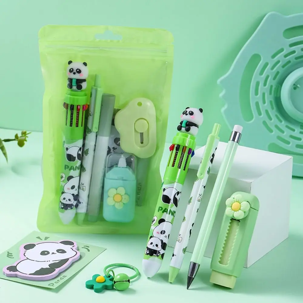 Multi-functional 8-in-1 Stationery Set Panda Design Ballpoint Pen Gel Pen School Prize