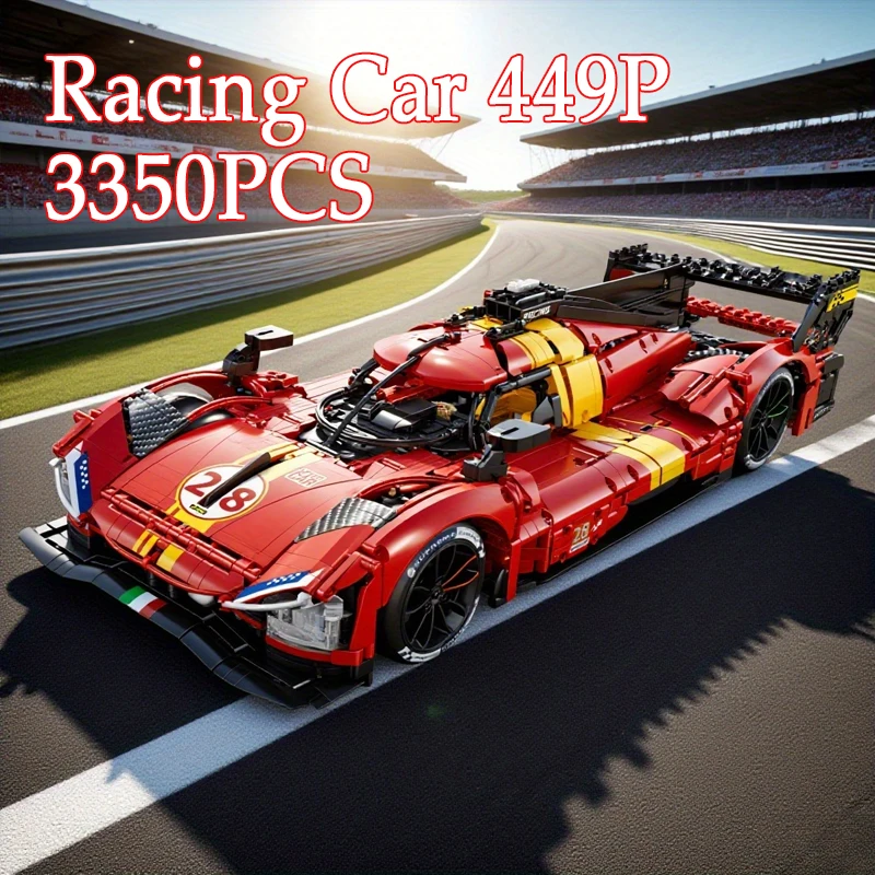 3350PCS Sports Car 499P Building Blocks Car Model Toys Collection Ornaments City Racing Car Bricks Sets Ideal Gifts For Adult