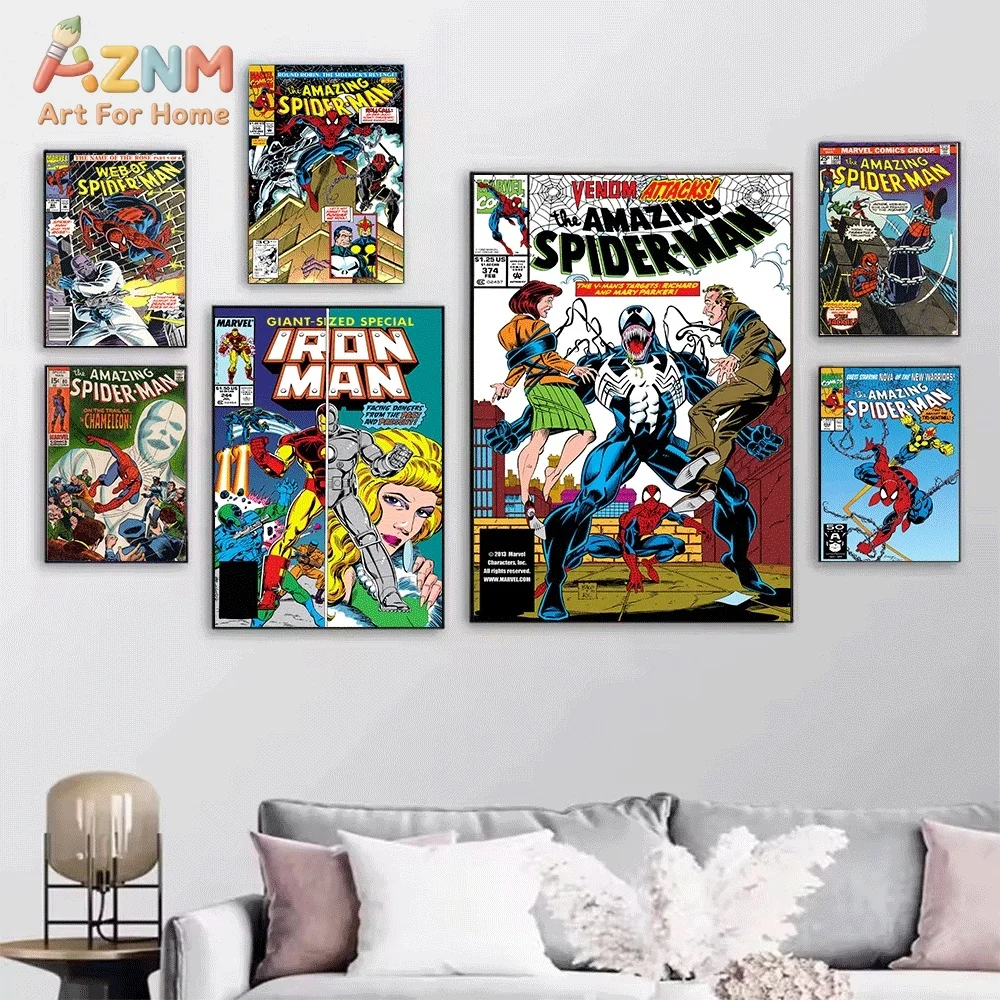 The Amazing Spider‑Man Doctor Octopus Vintage Comic Cover Canvas Wall Art Print Poster Unframed Canvas Painting Home Living Ro