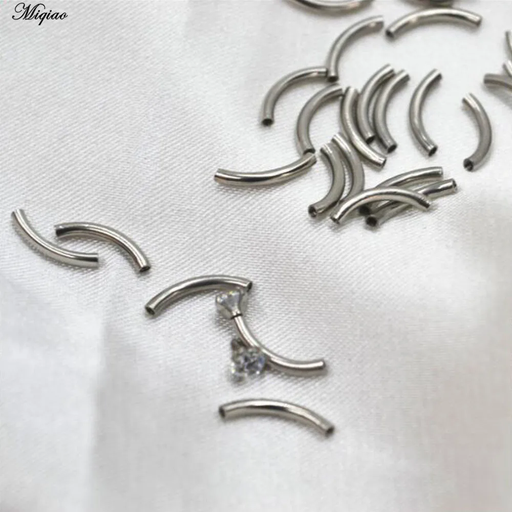 Miqiao 316L Medical Steel Replacement Rod Inner Thread Diy Curved Rod Eyebrow Ring Eyebrow Nail Puncture Accessories 50pcs