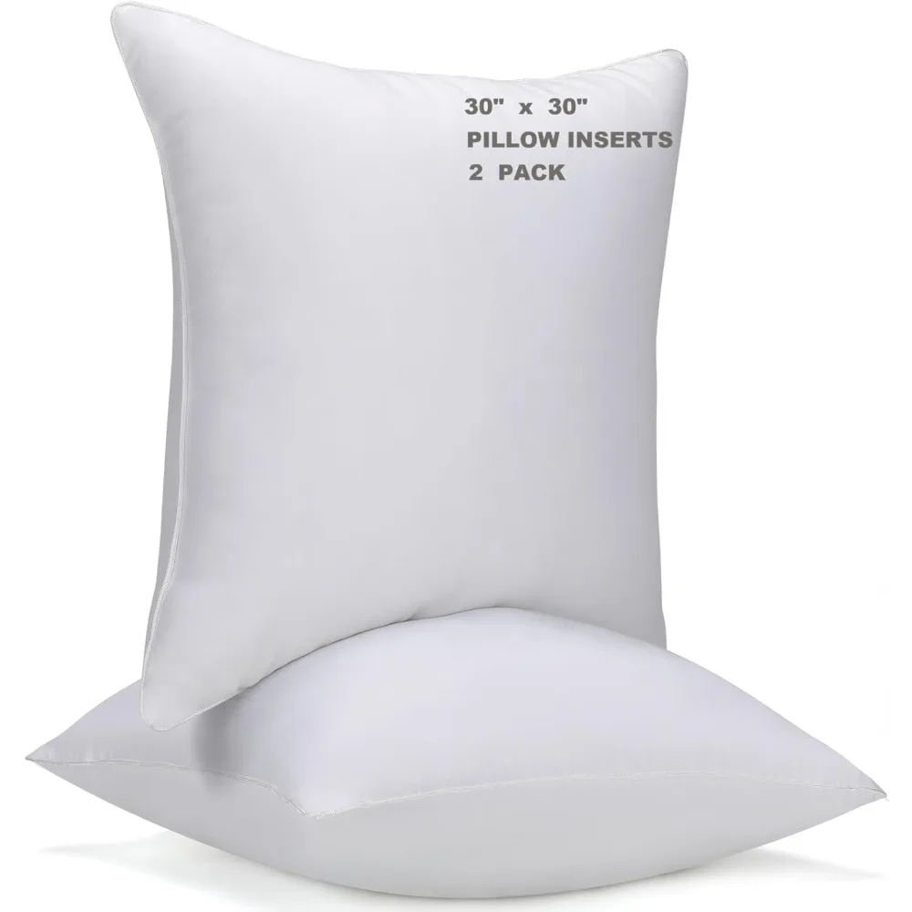 

Pair of 30x30 Inch Hypoallergenic Soft Down Pillow Inserts for Decorative Square Cushions