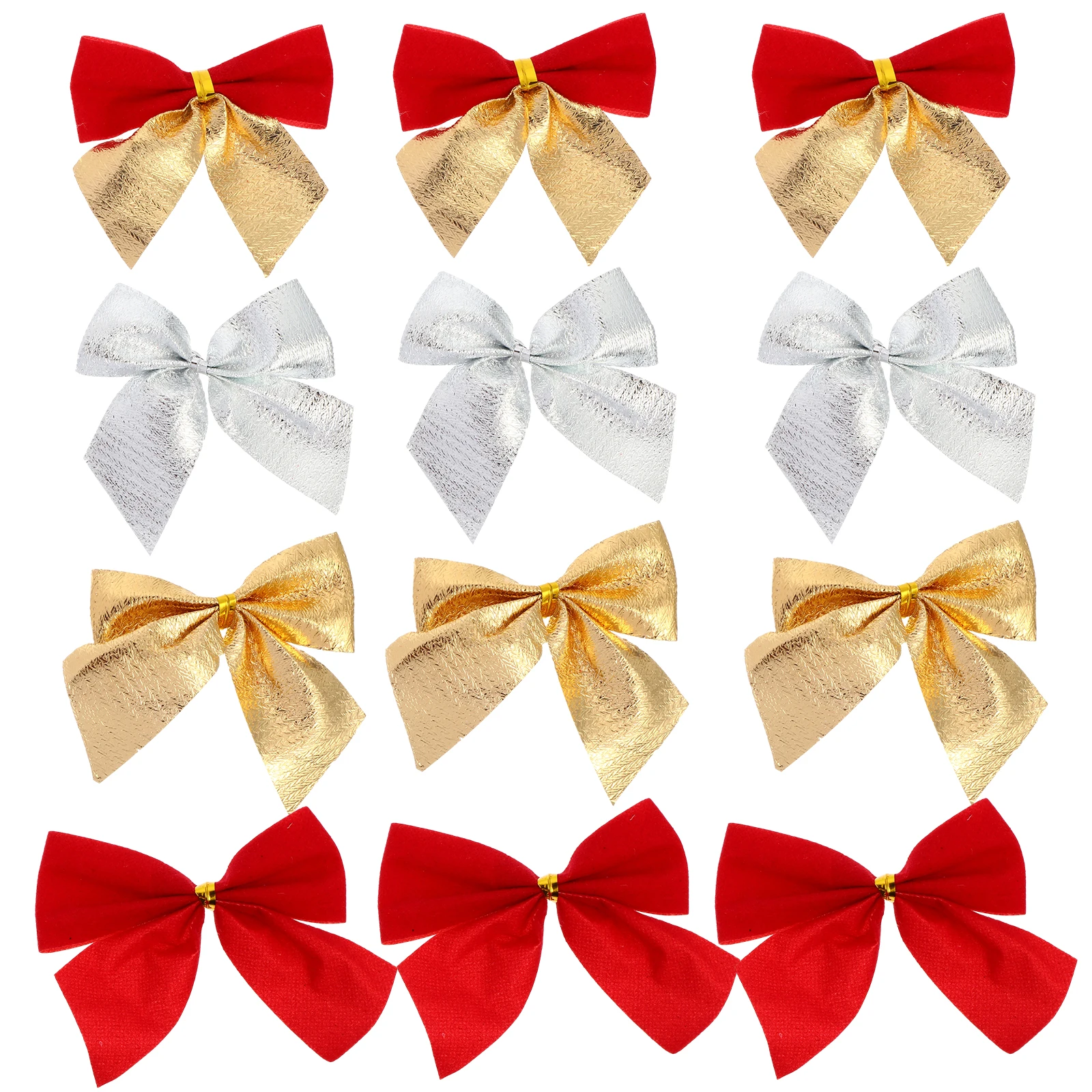 

60 Pcs Christmas Tree Decoration Red Bows DIY Hanging Ornament Party Garland Bowknot Xmas Accessories Holidaynaments