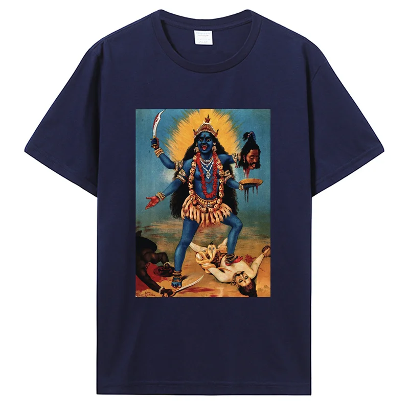 Kali - Hindu T Shirt Kali Krishna Hindu India Buddha God Gold Mythology Religion Men Cotton Tshirt Funny Tees Tops Harajuku