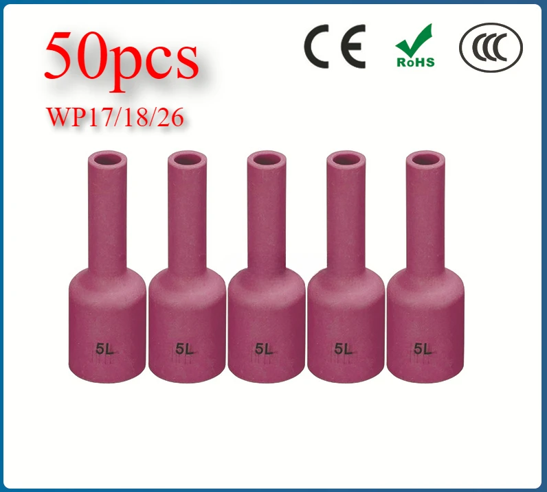 Argon arc welding gun accessories glass set WP-17/18/26 welding gun 54N17L #5 porcelain nozzle 5PCS